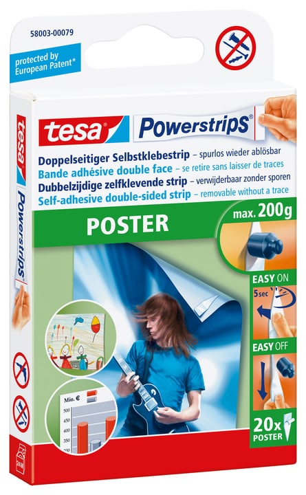 Image of Tesa Powerstrips Poster, 20 Strips Haken