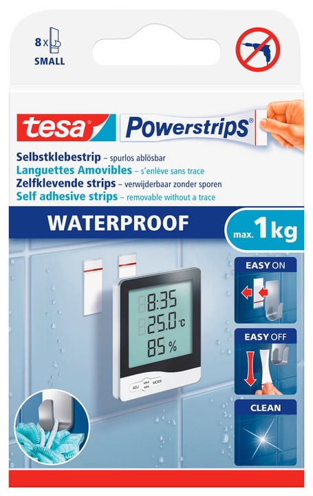 Image of Tesa Powerstrips waterproof Strips small Klebestreifen