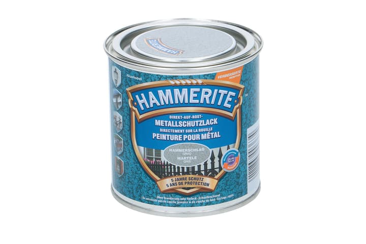 Image of Hammerite Metallschutzlack Hammerschlag Grau 250 ml
