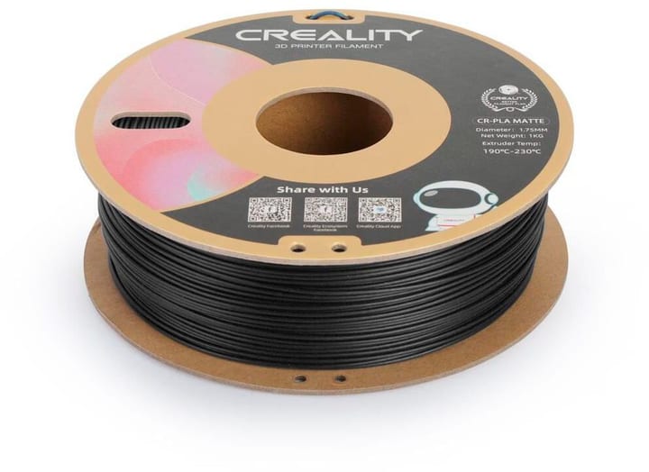 Image of Creality Filament PLA, Mattschwarz, 1.75 mm, 1 kg 3D Drucker