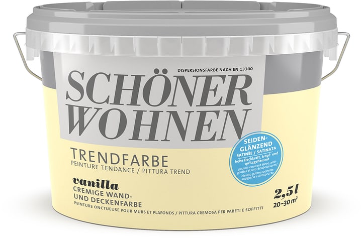 Schöner Wohnen Trend Wandfarbe sdglz Vanilla 2.5 l Trend Wandfarbe sdglz Vanilla 2.5 l Schöner Wohnen 660963600000 Farbe Vanilla Inhalt 2.5 l Bild Nr. 1