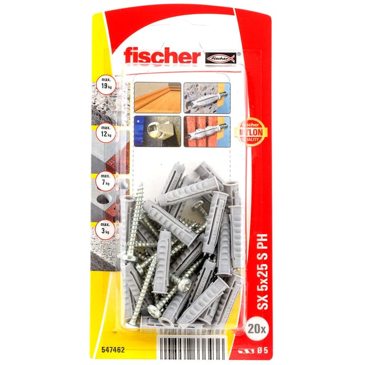 Image of fischer Nylondübel SX 5 x 25 inkl. Schrauben Spreizdübel bei Do it + Garden von Migros