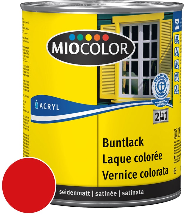 Image of Miocolor Acryl Buntlack seidenmatt Feuerrot 750 ml bei Do it + Garden von Migros