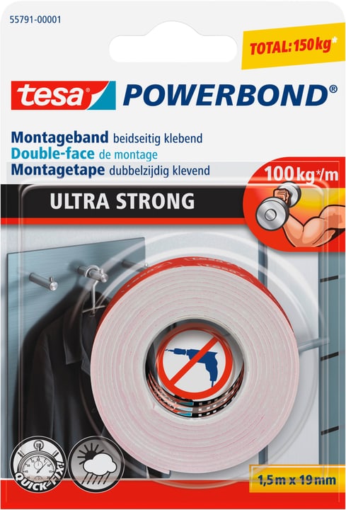 Image of Tesa Powerbond® ULTRA STRONG 1.5mx19mm Klebebänder