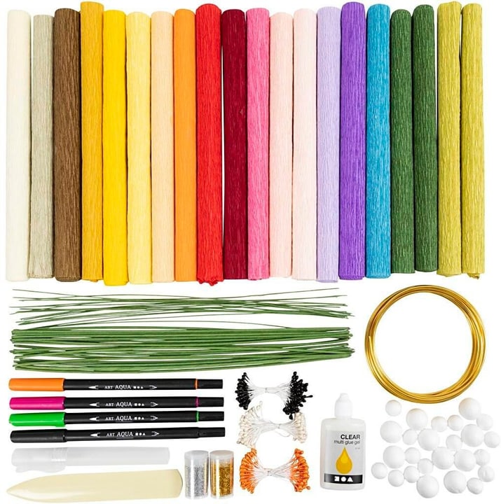 Image of Creativ Company Bastelset Krepppapier-Set Blumen