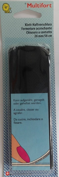 Multifort Klett-Verschluss schwarz 20mm x 0.5m Klett-Verschluss schwarz 20mm x 0.5m Multifort 665419800000 Bild Nr. 1