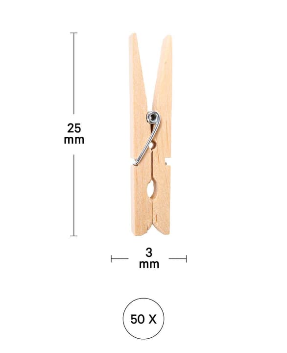 Fermagli di legno 25 x 3 mm, 5 pezzi