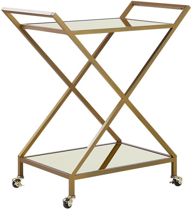 Image of Beliani Servierwagen Metall gold Spiegeleffekt 2 Etagen IVERA