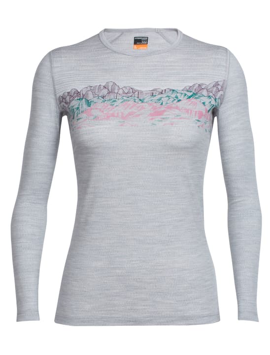 Icebreaker Oasis Crewe Sky Sunset Shirt à manches longues pour femmes Oasis Crewe Sky Sunset Shirt à manches longues pour femmes Icebreaker 477072400681 Couleur gris claire Taille XL Photo no. 1
