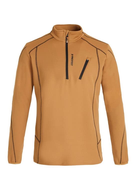 Image of Protest Humans 1/4 zip top Pullover caramel