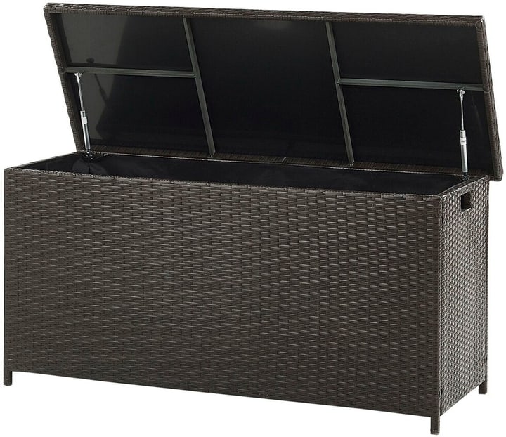 Image of Beliani Auflagenbox Rattan braun 126 x 46 cm MODENA Kissenbox