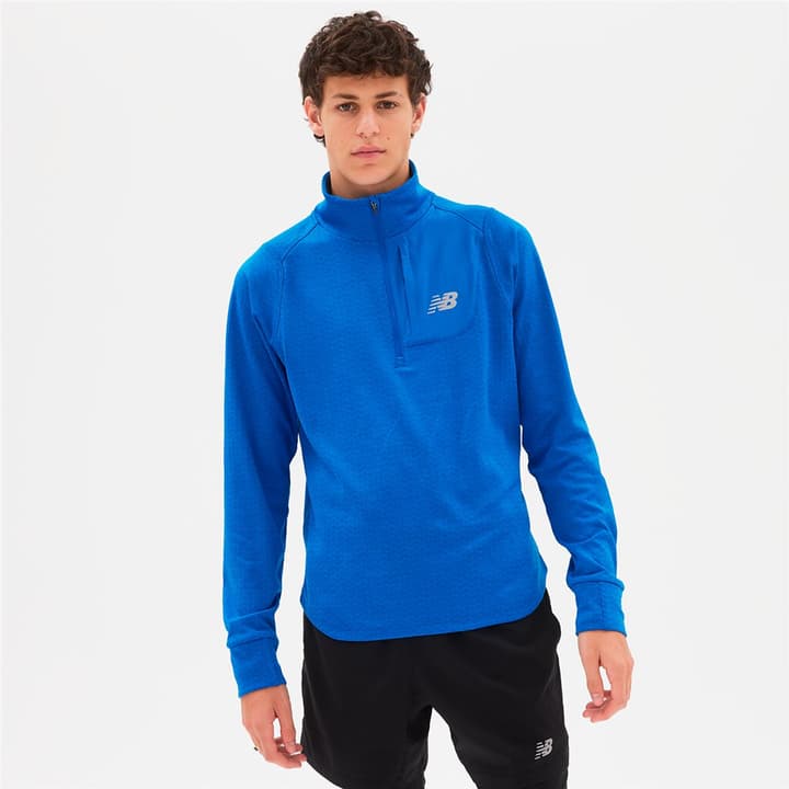 Image of New Balance NB Heat Grid Half Zip Langarmshirt blau