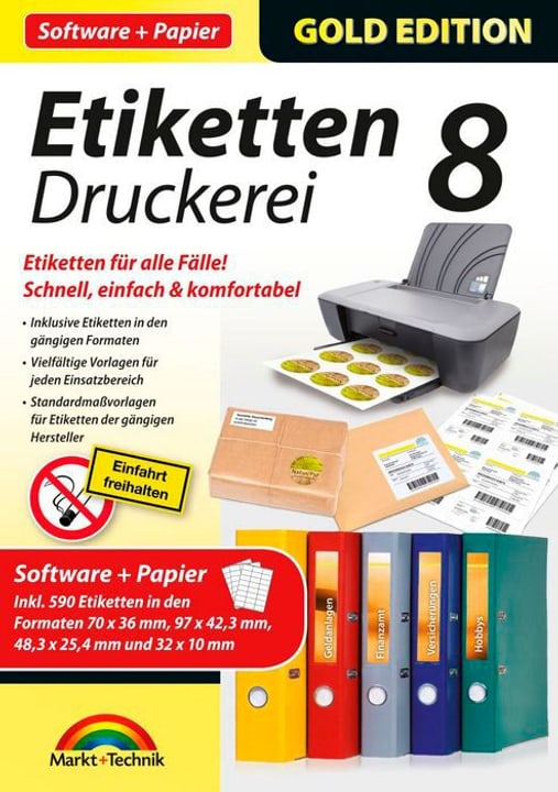 PC - Gold Edition: Etiketten Druckerei 8 mit Papier (D) Physique (Box) PC - Gold Edition: Etiketten Druckerei 8 mit Papier (D) Physique (Box) 785300122161 Photo no. 1