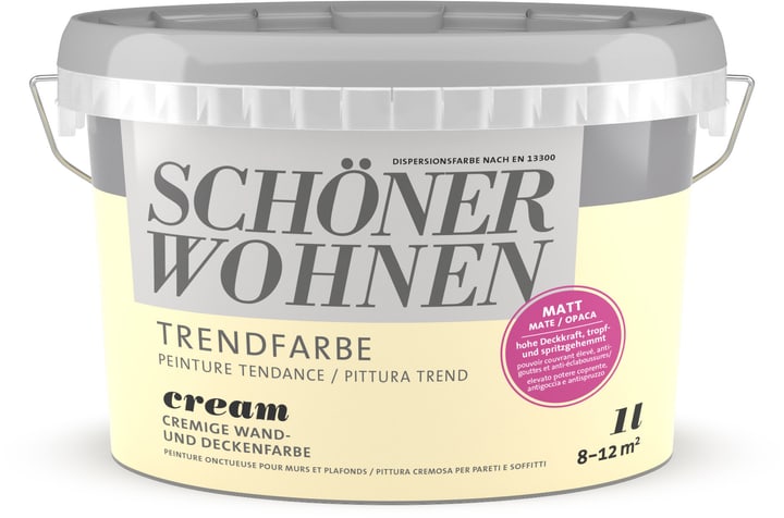 Image of Schöner Wohnen Trendfarbe Matt Cream 1 l Wandfarbe
