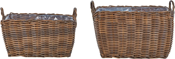 Image of Beliani Blumenkorb 2er Set Rattan braun ORMOS Korb