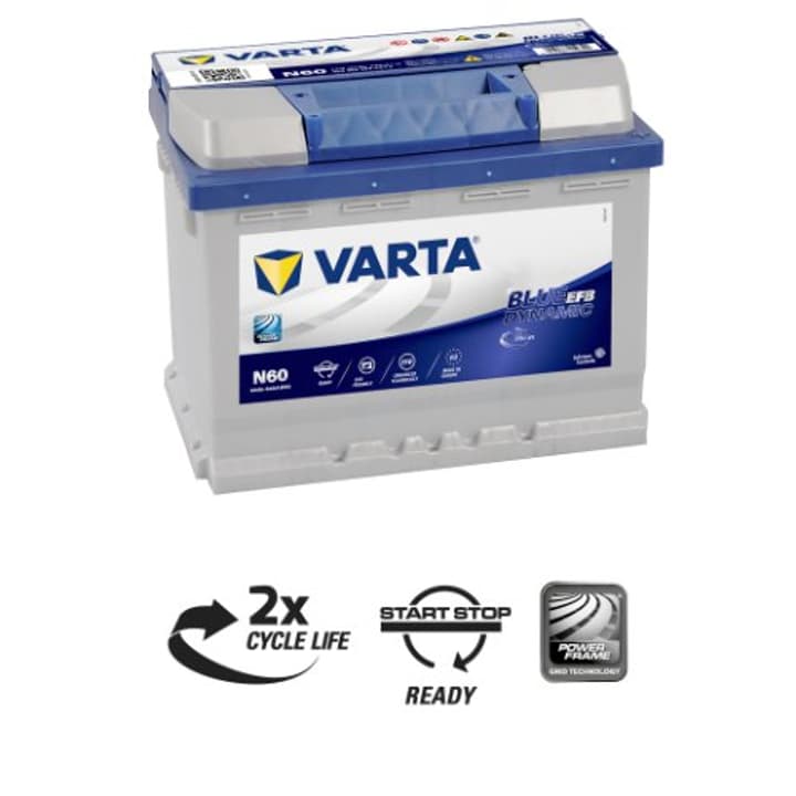 Varta Blue Dynamic EFB N60 60Ah Autobatterie Blue Dynamic EFB N60 60Ah Autobatterie Varta 620484600000 Bild Nr. 1