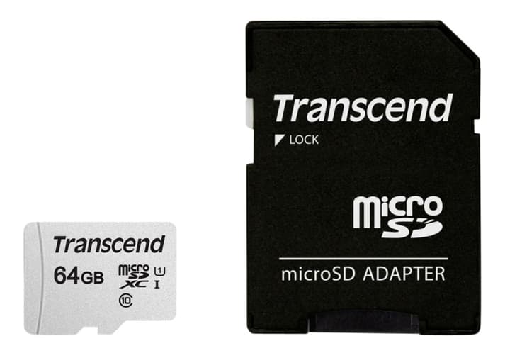 Transcend microSD Card 300S, 64GB SDXC inkl. Adaptateur Cartes mémoire microSD microSD Card 300S, 64GB SDXC inkl. Adaptateur Cartes mémoire microSD Transcend 785300147302 Photo no. 1
