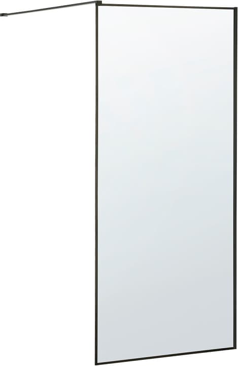 Image of Beliani Duschwand aus Temperglas 80 x 190 cm schwarz WASPAM