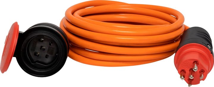 Image of Brennenstuhl Verlängerungskabel für Ausseneinsatz, CH Stecksystem IP55, T25 Kupplung, Stecker, Kabel 10m AT-N07V3V3-F 5G2.5, orange