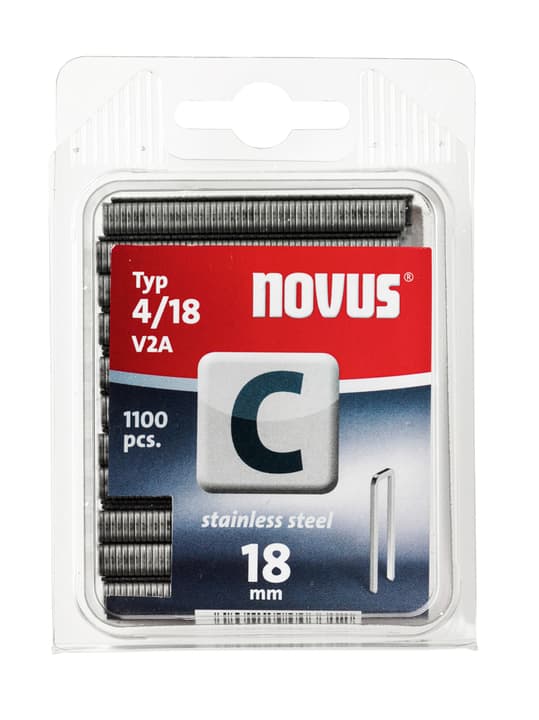 Image of NOVUS Schmalrückenklammer C Typ 4/18 V2A Tackerklammern
