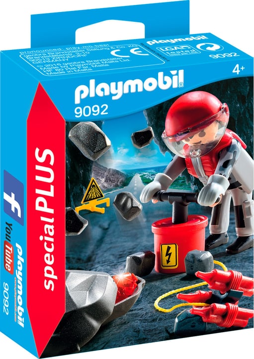 Playmobil Special Plus Minatore con esplosione di rocce 9092 Playmobil Special Plus Minatore con esplosione di rocce 9092 746081000000 N. figura 1