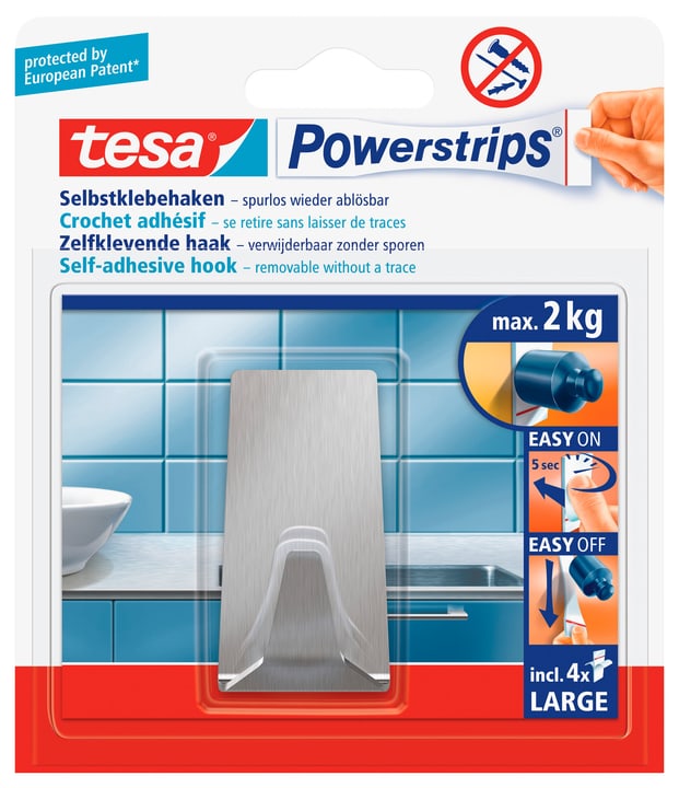 Image of Tesa Powerstrips Metall-Haken large rechteckig Klebehaken