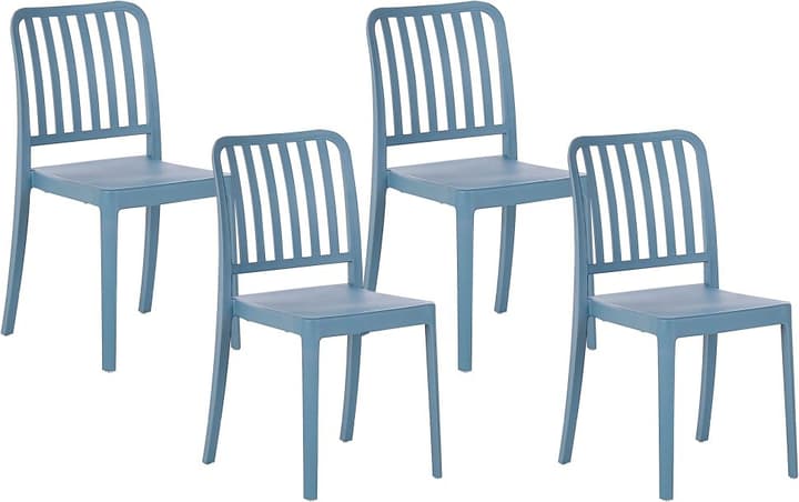 Beliani Gartenstuhl Kunststoff blau 4er Set SERSALE Gartenstuhl