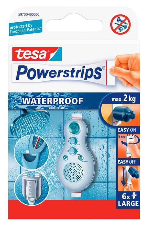 Image of Tesa Powerstrips Waterproof strips large Klebestreifen