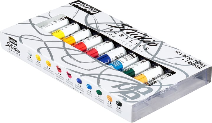 Image of Pebeo Acrylic Studio 10T20Ml + Brosse Acrylfarben Set