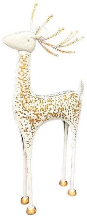 Dameco Auftseller Cerf, blanc-or métal, 15x43x97 cm Figurine de décoration