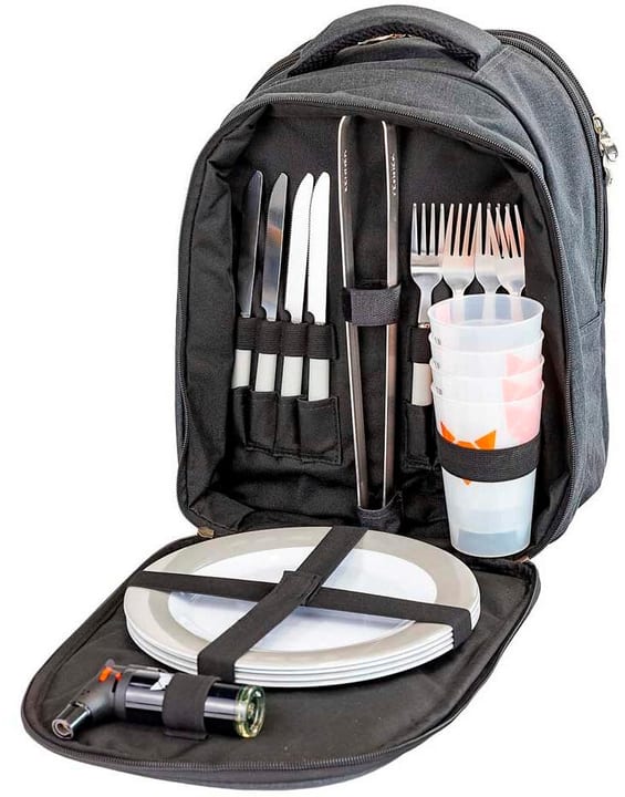 FENNEK Grill Set di posate per grill Backpack nero