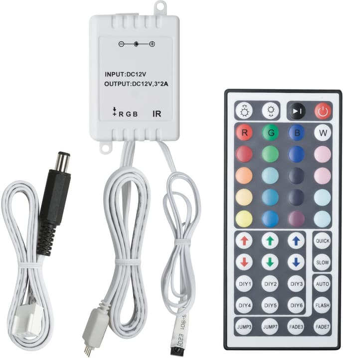 Paulmann Function YourLED RGB-Controller 12V DC avec télécommande IR synthétique Function YourLED RGB-Controller 12V DC avec télécommande IR synthétique Paulmann 615086100000 Photo no. 1