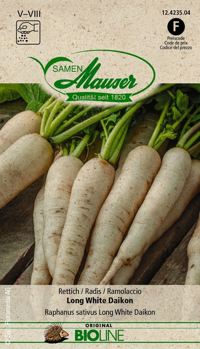 Image of Samen Mauser BIO Rettich Long White Daikon Gemüsesamen
