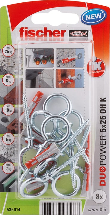 Image of fischer DUOPOWER 5 x 25 mit Ösenhaken Universaldübel bei Do it + Garden von Migros