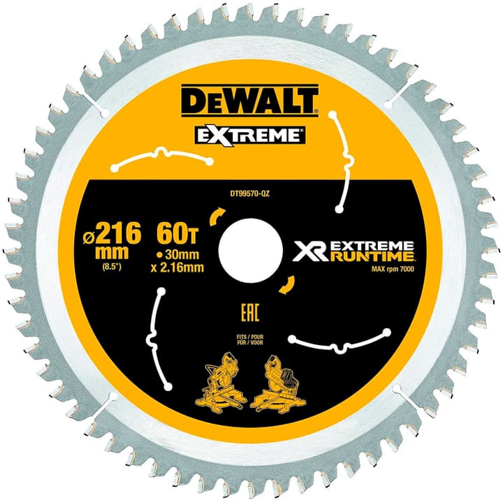 Image of DeWalt Kreissägeblatt 216 x 30 mm, 60 WZ/FZ