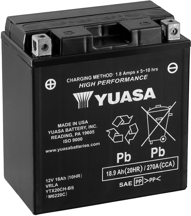 YUASA Batterie AGM 12V/18.9Ah/270A Batterie moto