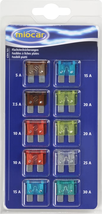 Miocar Flachstecksicherungen Set KFZ Sicherung