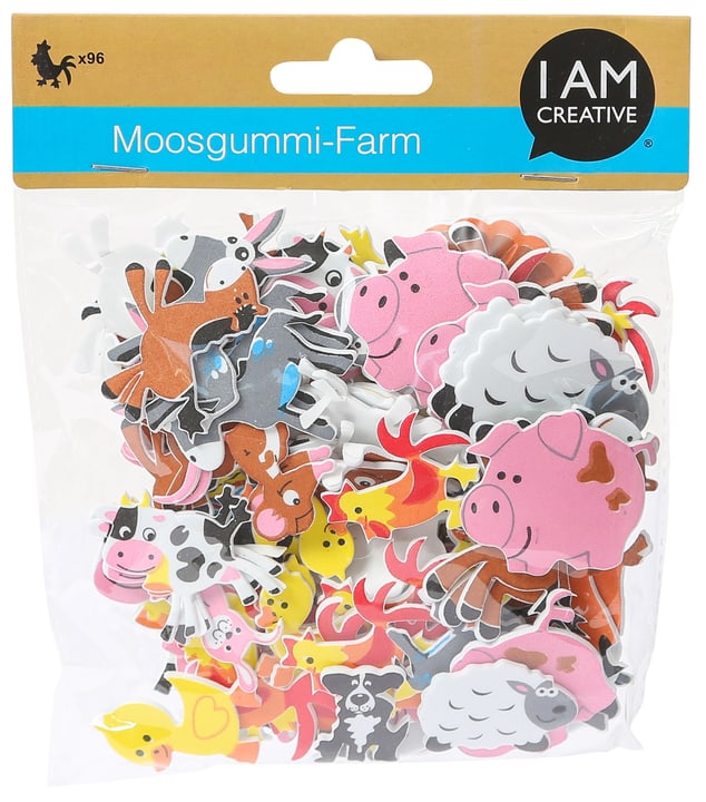 Image of I AM CREATIVE Moosgummi, Farm, 96 Stk. Streuteile