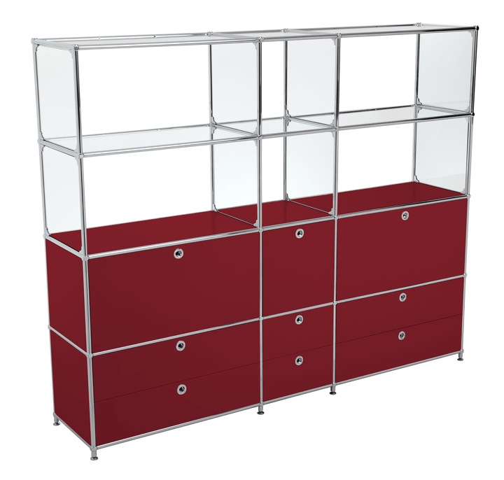 FLEXCUBE Regal FLEXCUBE Regal 401815320430 Grösse B: 189.0 cm x T: 40.0 cm x H: 155.5 cm Farbe Rot Bild Nr. 1