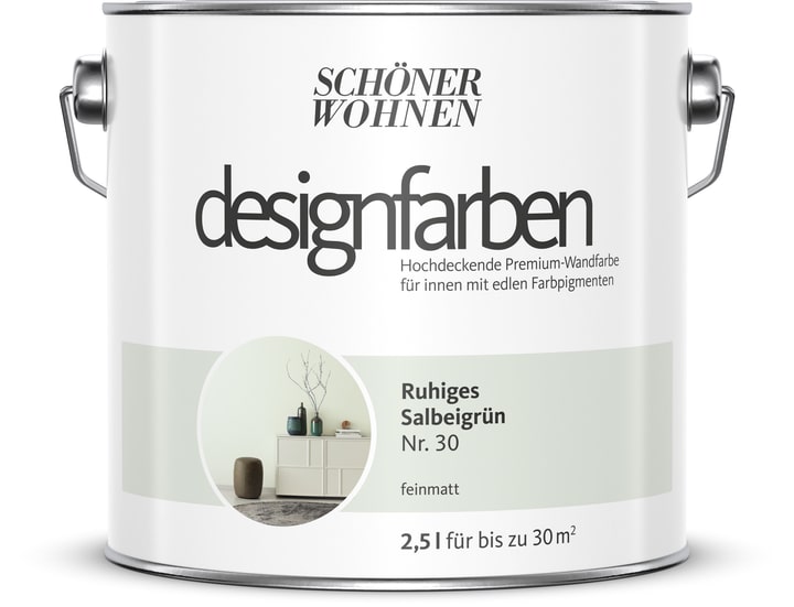 Image of Schöner Wohnen Designfarbe Salbeigrün 2,5 l Wandfarbe