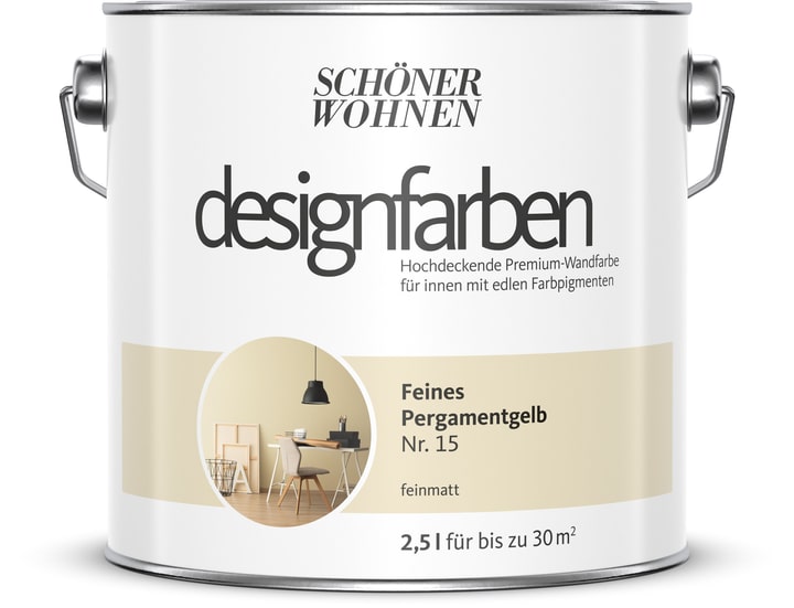 Image of Schöner Wohnen Designfarbe Pergamentgelb 2,5 l Wandfarbe
