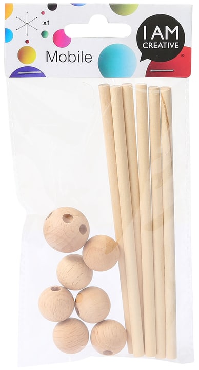 Image of I AM CREATIVE Mobile Set, Holz, 6 x 15 cm, DM 30 FSC bei Do it + Garden von Migros