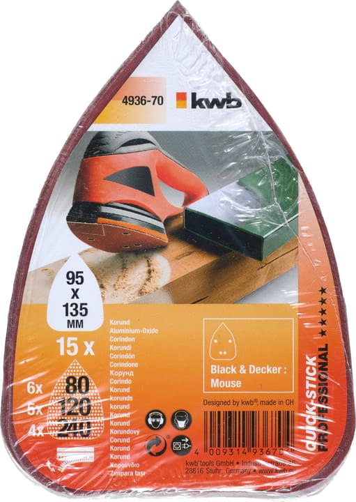 Image of kwb Set, 96 x 136 mm, K80/120/240, 15 Stk. Schleifdreiecke Holz & Metall bei Do it + Garden von Migros