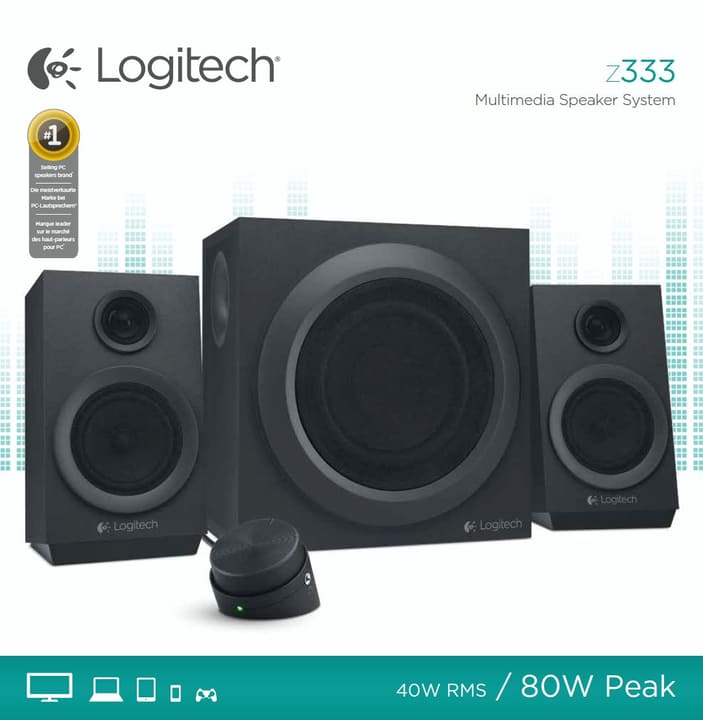 Logitech Z333 2.1 Speaker System 80 watts Z333 2.1 Speaker System 80 watts Logitech 797922400000 Photo no. 1