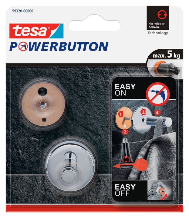 Image of Tesa Powerbutton Haken Universal Small Klebehaken