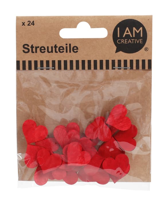 Image of I AM CREATIVE Streuherz rot, 24 Stk Streuteile