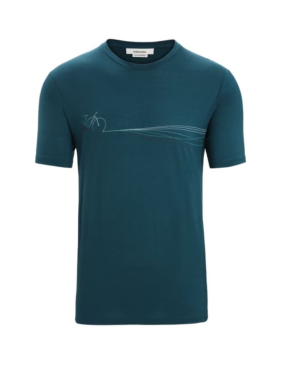Image of Icebreaker Merino Tech Lite II Cadence Paths Trekkingshirt petrol