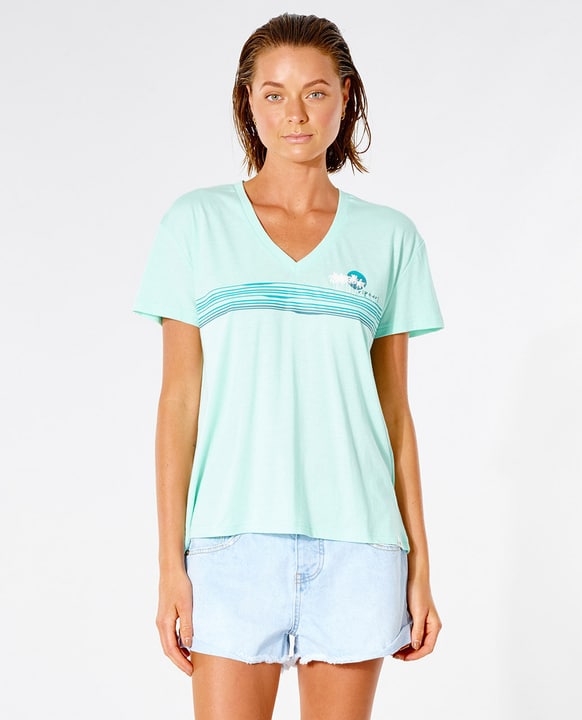 Image of Rip Curl Sunset V-Neck TEE T-Shirt türkis bei Migros SportXX