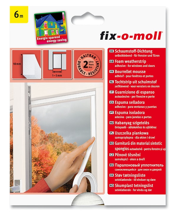 Fix-O-Moll Bourellet mousse 10 x 6 mm, 6 m Bourellet mousse 10 x 6 mm, 6 m Fix-O-Moll 673002100000 Photo no. 1