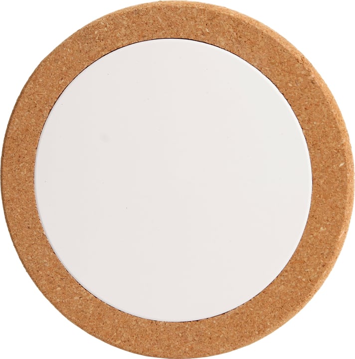 Image of I AM CREATIVE Korkuntersetzer, Pfannen- und Topfuntersetzer aus Kork mit herauslösbarer Porzellanplatte zum Bemalen, Braun & Weiss, ø 19 cm, rund bei Do it + Garden von Migros